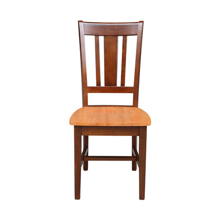 International Concepts Set of 2 San Remo Splatback Chairs, Cinnamon/Espresso C58-10P